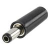Connettore alimentazione DC Maschio,
Diametro esterno 5,5 mm,
Diametro interno 2,5 mm.